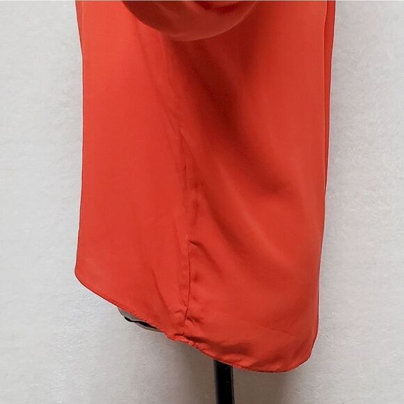 JOIE Ninarika Desert Rose Silk V-neck Hi-low Pleated Long Sleeve Blouse Small - Picture 8 of 12